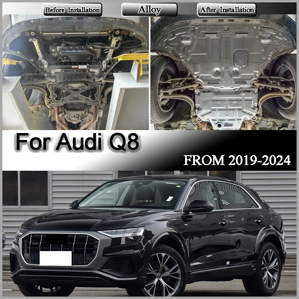 For Audi Q8 2019-2024 2.0T 3.0T Engine Baffle Protection Plate Lower Guard manganese stell alloy Plate Engine Shield