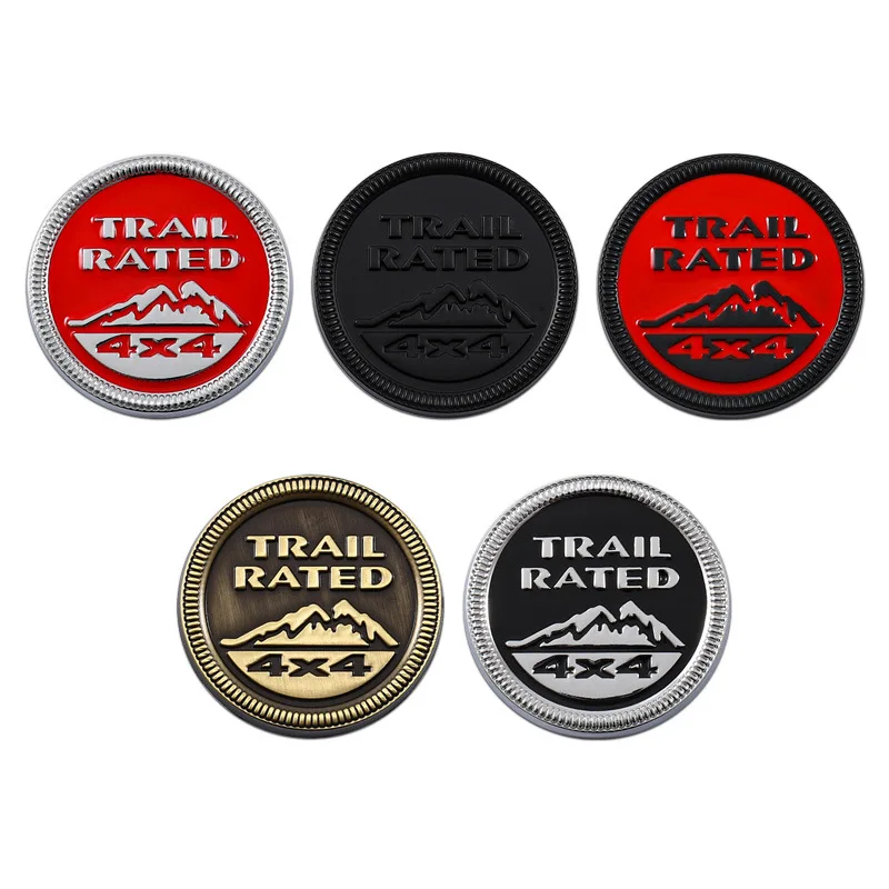 High-quality Modification Metal Stickers TRAIL RATED 4X4 Body Decoration Scratch Cover Car Personalized Accessories