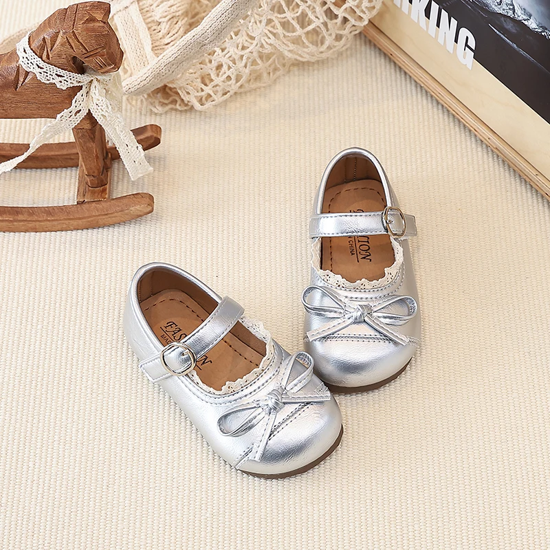 Frühlings- und Herbstschuhe für Kleinkinder, Mädchen, mit Spitzenbesatz, Schleife, Mary-Jane-Schuhe, Schnalle, rutschfeste, weiche Sohle für den täglichen Gebrauch, Schule, Freizeit, Outdoor – Detail 5