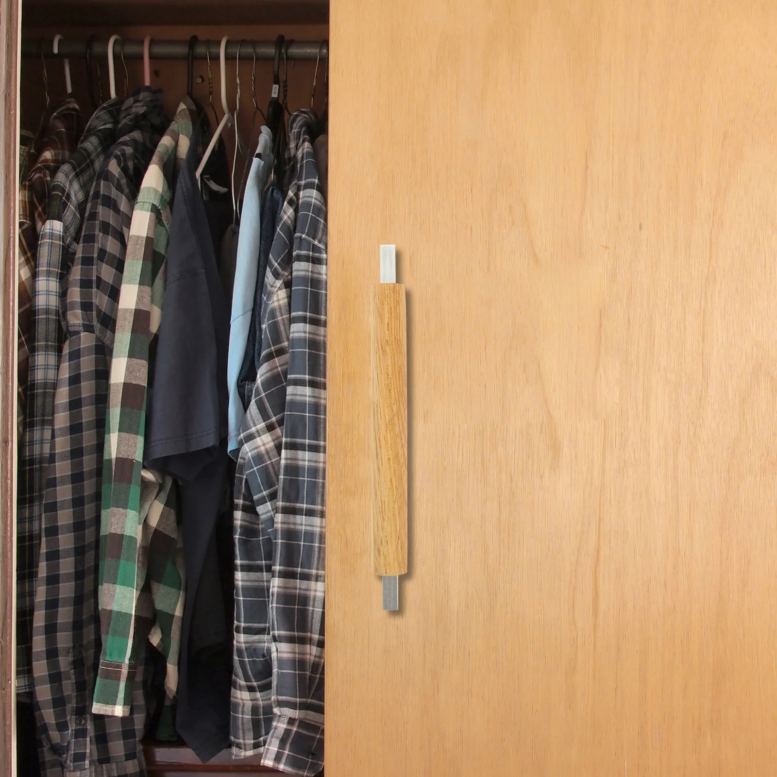 

Solid Wood Door Handle Made of Wood and Aluminum Alloy Cabinet Pull for Kitchen Cupboard Drawer Handles