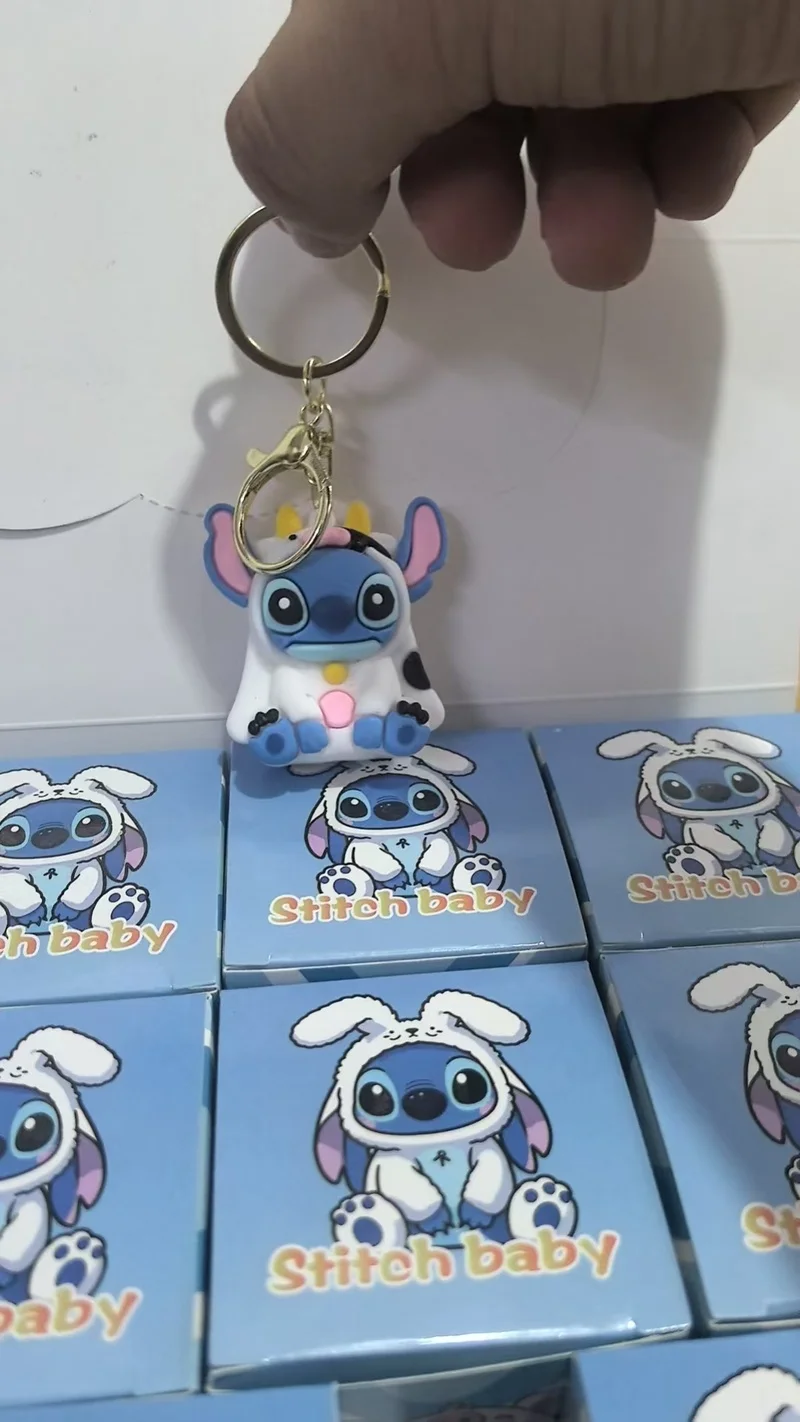 12pcs Set Stitch Cartoon New Keychain Blind Box Blind Bag Desktop Decoration Model Ornament Cute Little Pendant Children DayGift
