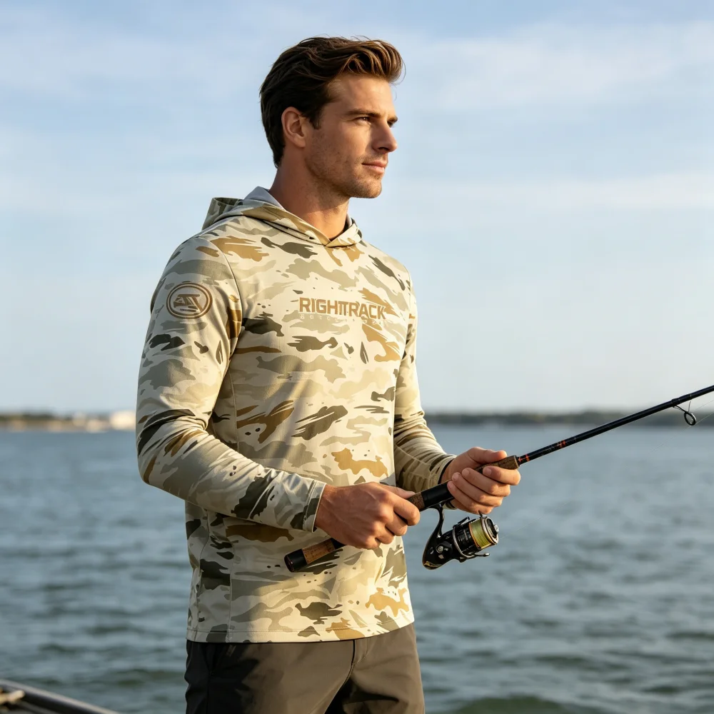 

Camouflage Men's Hoodies Fishing Clothing UPF50+ UV Hunting Climbing Camping Hiking Mesh Lightweight Outdoor Angling Apparel