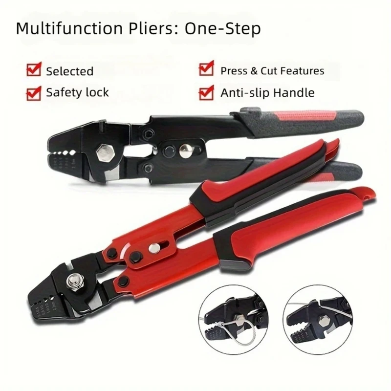 Long Handle Wire Rope Crimping Tool for Aluminum Sleeve Crimp and Cut