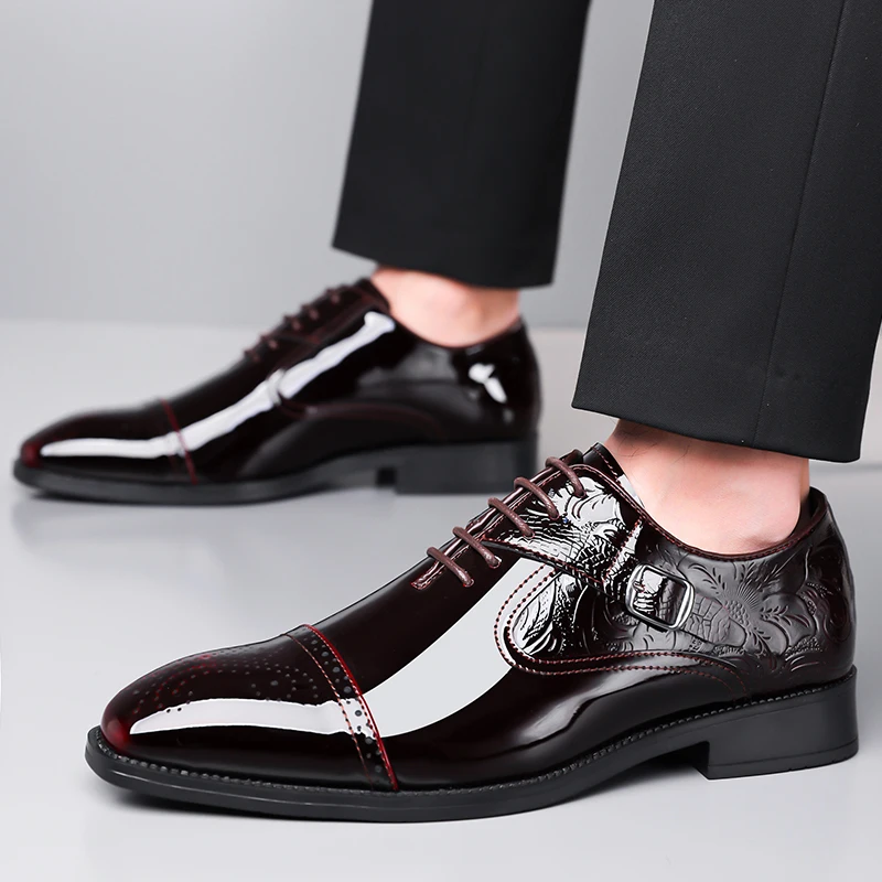 Nuevos zapatos de negocios para hombre, estilo de diseño elegante para caballero, vestido de fiesta, oficina para adultos, zapatos de cuero cómodos, versátiles, oferta