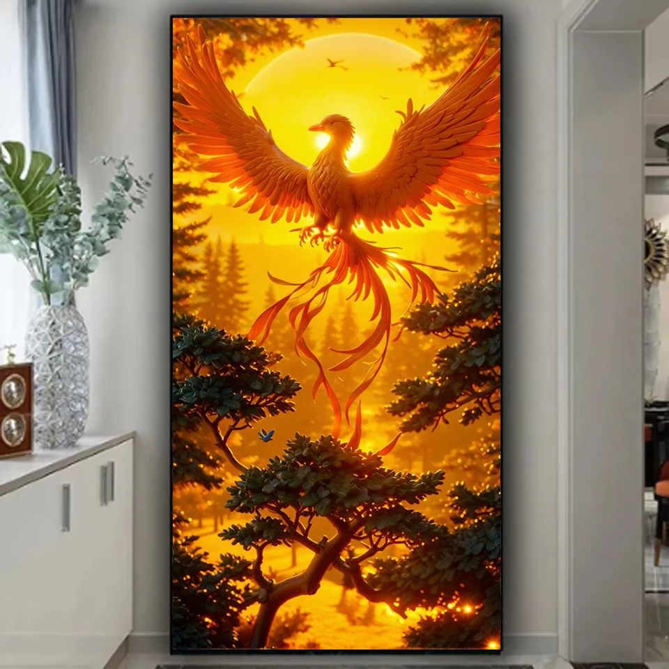 New Arrivals Diamond Painting Jewelry Cross Stitch Animal Full Diy Mosaic Phoenix Fantasy Art Gift Set Home Decor  Pictures