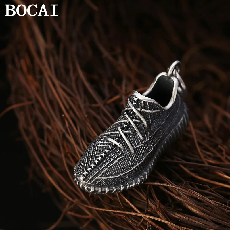 

BOCAI New S925 Sterling Silver Retro Popular Personalized Joker Coconut Shoes Pendant Men's and Women's Style