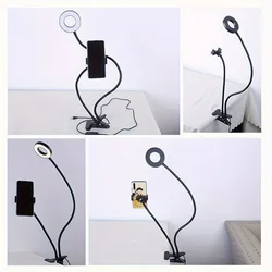 2 in 1 mobile phone holder clip fill light,ring fill light,desktop reading fill light,mobile phone video fill light,study night