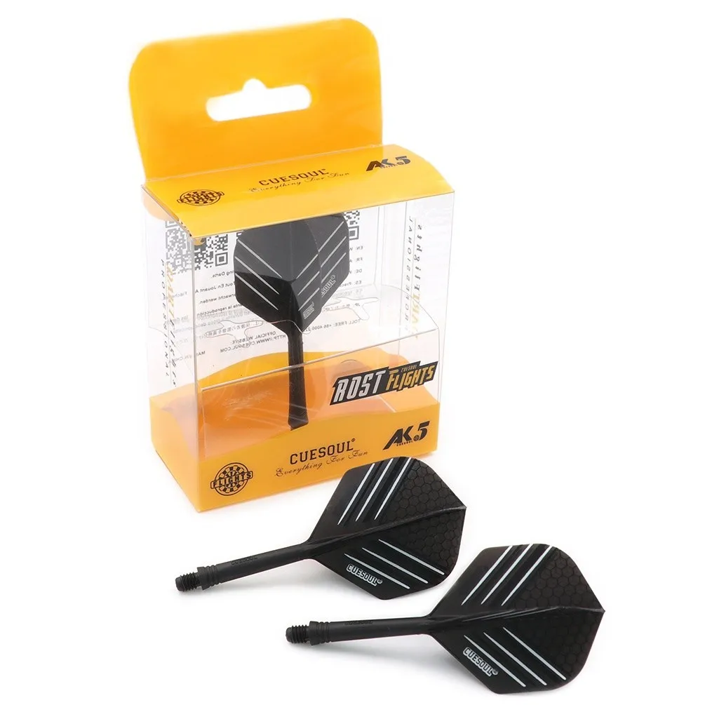 

CUESOUL New Launch AK5 Integrated Dart Shaft Dart Flights Standard Shape Size M-Black and White