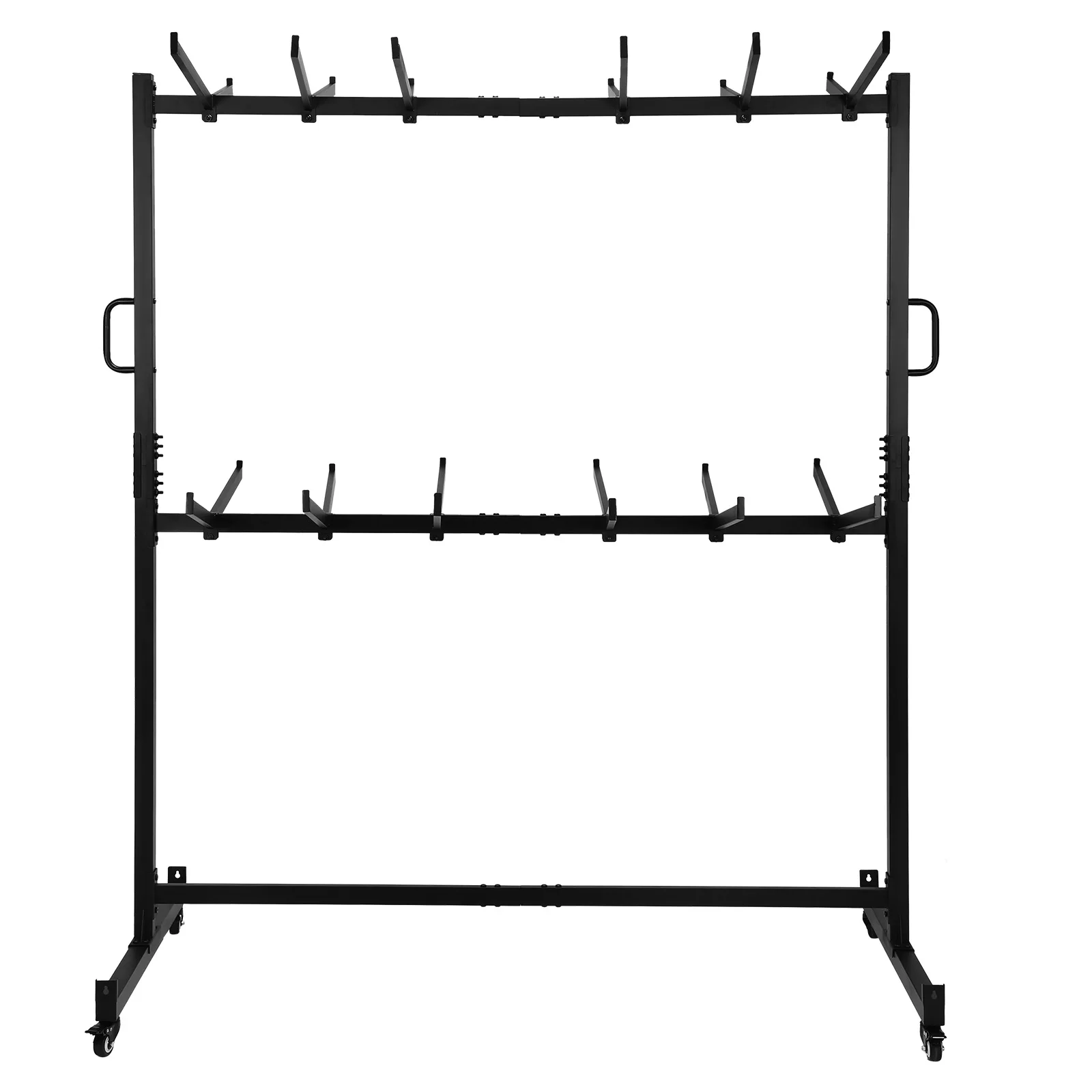 Dolly de almacenamiento de silla plegable con 4 ruedas de bloqueo, carrito de silla plegable resistente, carrito de estante para silla plegable para 12 mesas + 42 sillas