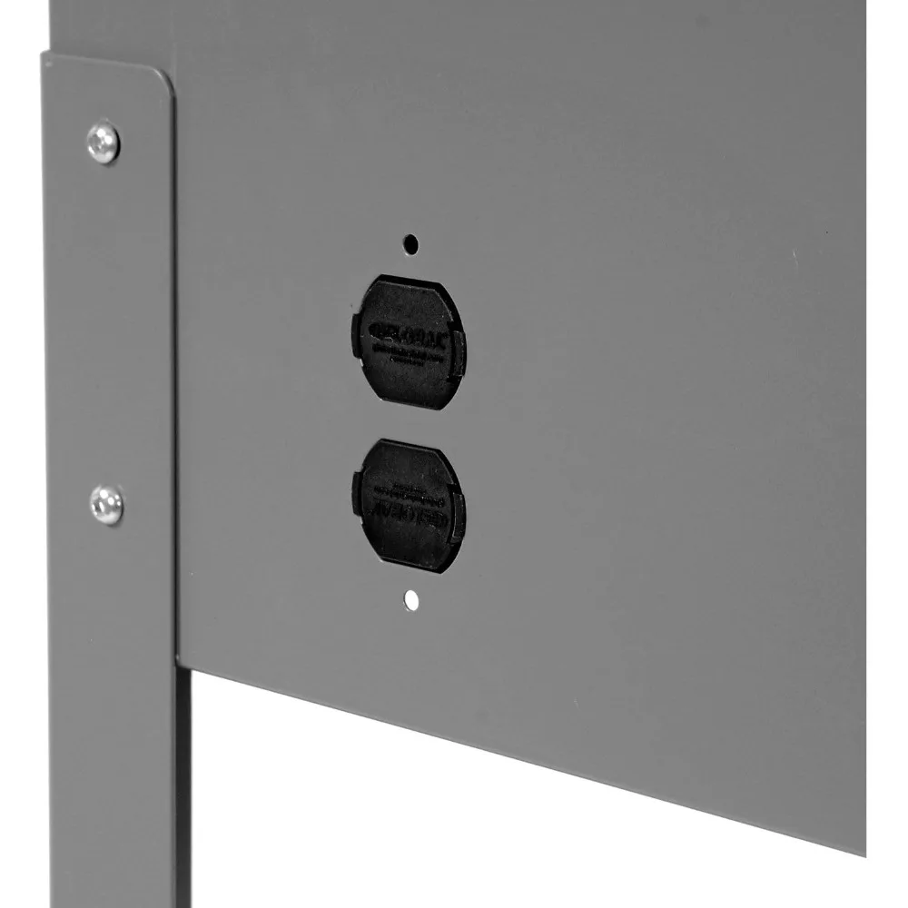 مكتب متجر صناعي منحدر مع مقصورات ثقب الحمام ودرج قفل أسطواني، 34-1/2 عرض × 30 عمق × 38 إلى 42-1/2 ساعة، مسحوق رمادي Coa #6