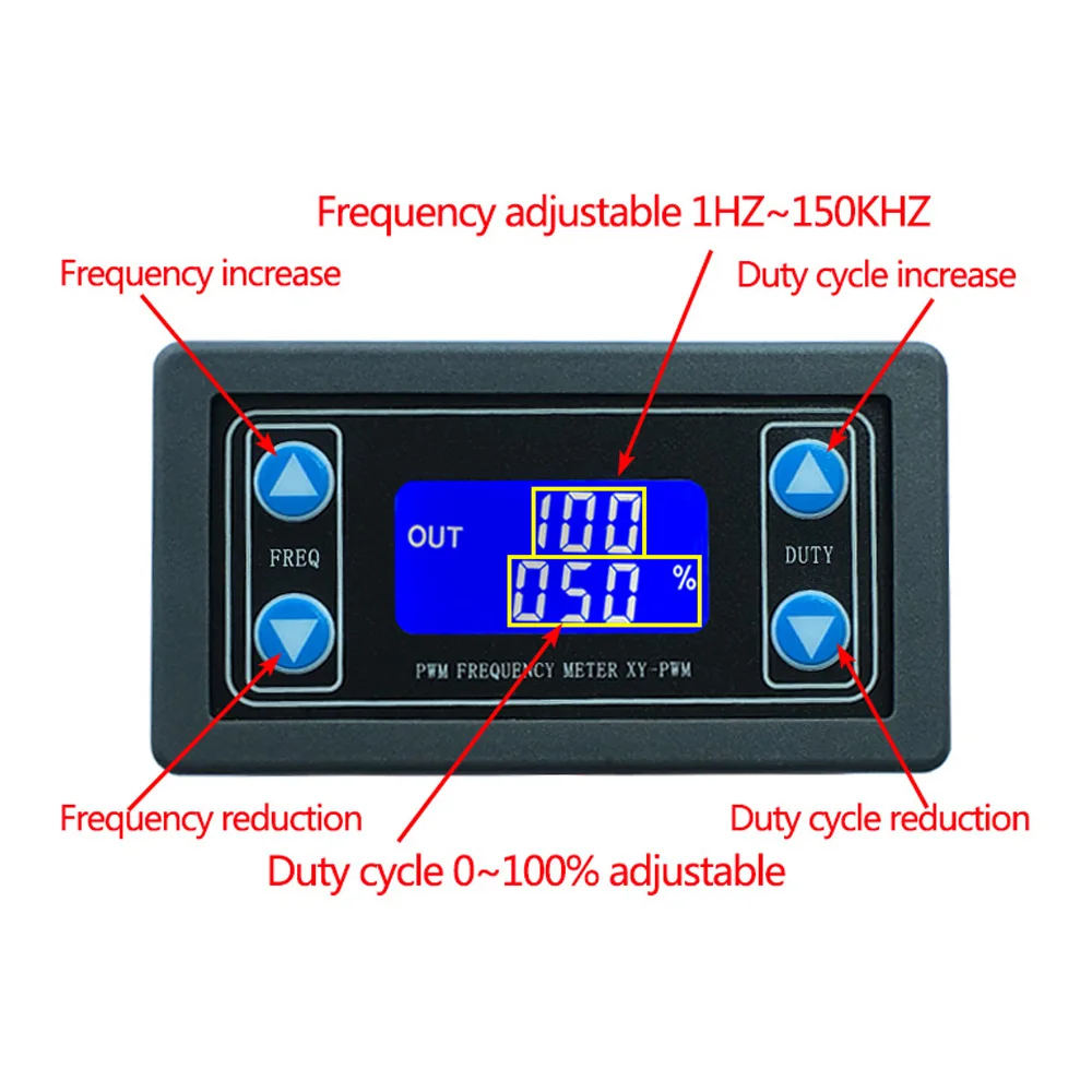 Generatore di segnale Display digitale 1HZ ~ 150KHZ 3.3-30V PWM frequenza di impulso rapporto di servizio regolabile onda quadrata rettangolare