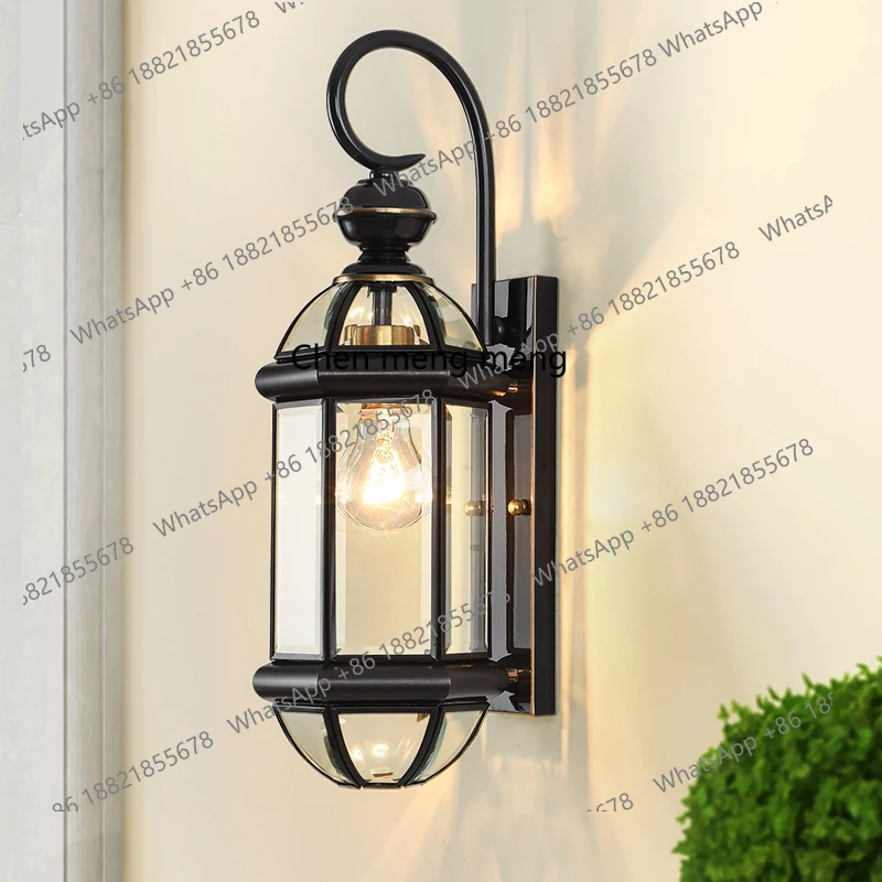 

All copper outdoor courtyard wall light balcony wall light waterproof outdoor retro European American style