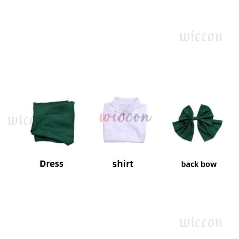Disfraz de Anime Uzumaki Kushina, peluca, vestido largo verde, camisa, uniforme, conjunto completo, traje Sexy de Carnaval de Halloween para mujer adulta