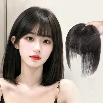 Clip per capelli umani su frangia Clip di copertura a 360 ° in frangia pezzo di capelli umani per le donne topper per capelli per l'uso quotidiano Real Human 100%