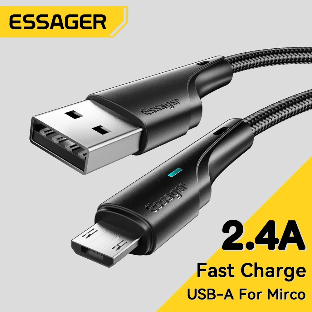 Essager Micro USB Cable Fast Charging Data Cable For Xiaomi Realme Redmi Note Samsung Mobile Phone Charger Cord Micro USB Wire