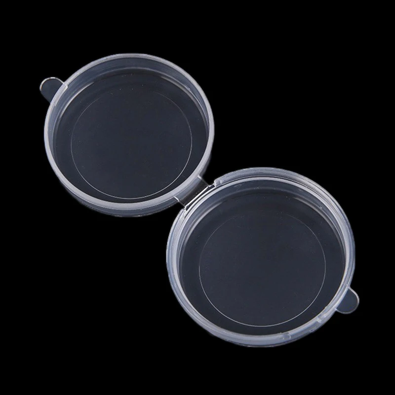 10/20Pcs Transparent Plastic Boxes Round Fishhook Pearl Button Storage Organizer Case Dustproof Durable Jewelry Container