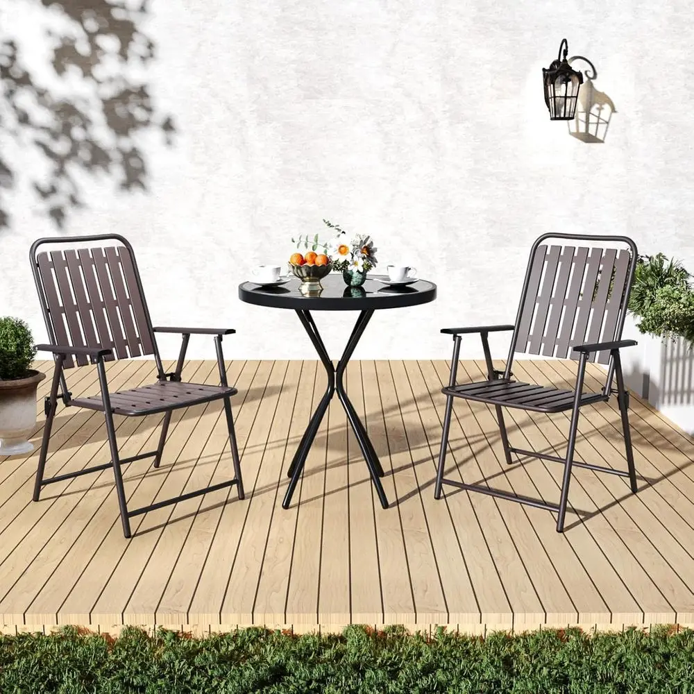 

3-Piece Outdoor Bistro Set with Small Table and Chairs for Patio, Lawn, or Balcony