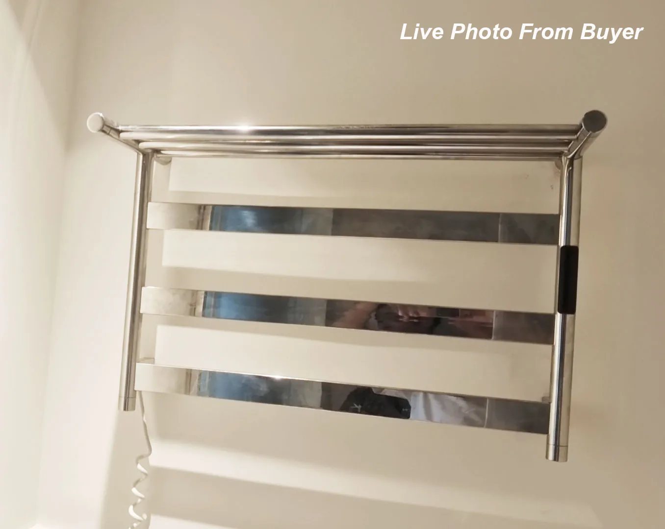 2025 novo luxo ouro toalheiro elétrico inteligente de fibra carbono aquecimento 304 aço inoxidável 80w aquecedor toalha para banheiro 220v