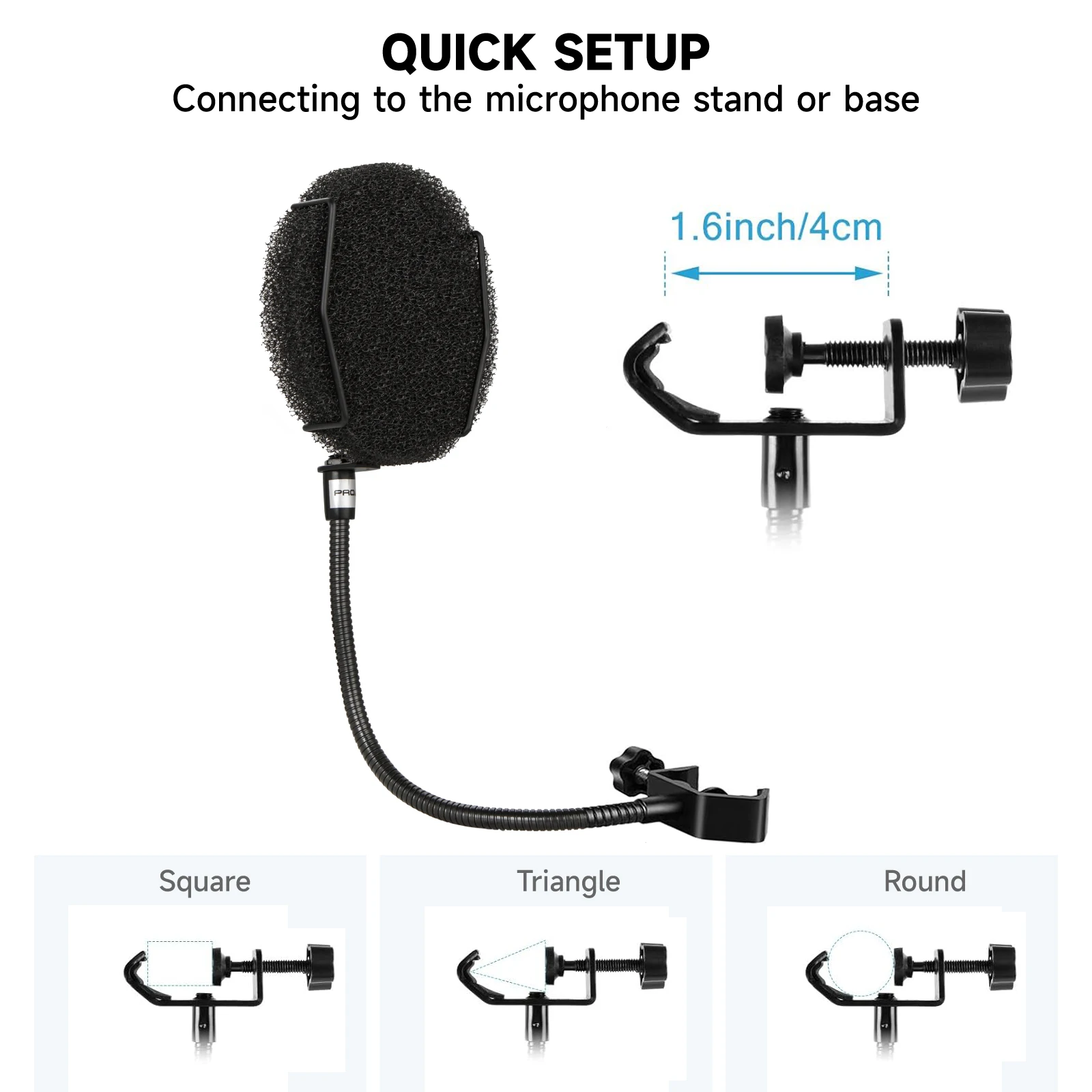 High Quality Microphone Pop Filter Metal Pop Filter Shield Windscreen Pop Filter for USB Microphone Podcast Microphone