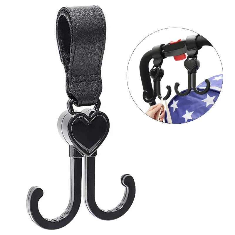 2024 New Stroller Hooks Pushchair Organiser Upgraded Double Headed Pram Hooks for Hanging Bags Universal Baby Pram Accessories