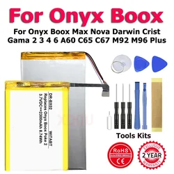 New 2588158 406080 386888 Battery For Onyx Boox Max Nova Darwin Crist Gama 2 3 4 6 A60 C65 C67 M92 M96 Plus + Kit Tools