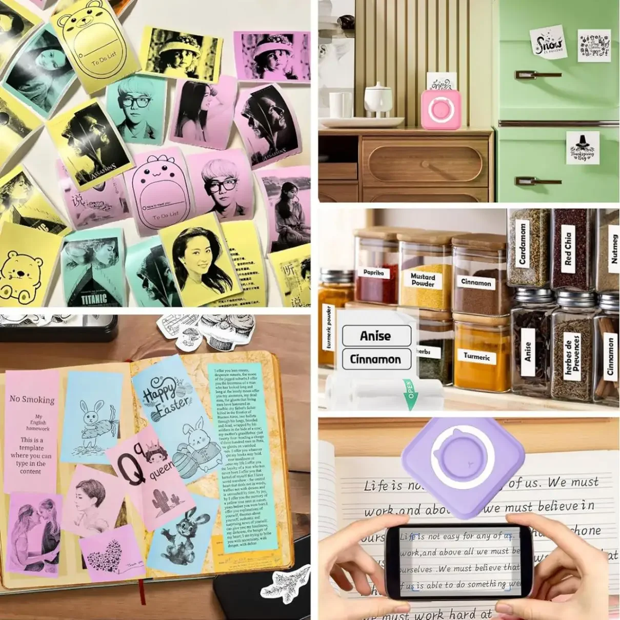 Mini Printer Color Sticker Thermal Paper Label Paper Sticker Photo Papers for PeriPage PAPERANG Poooli 57X25mm Photo Printer