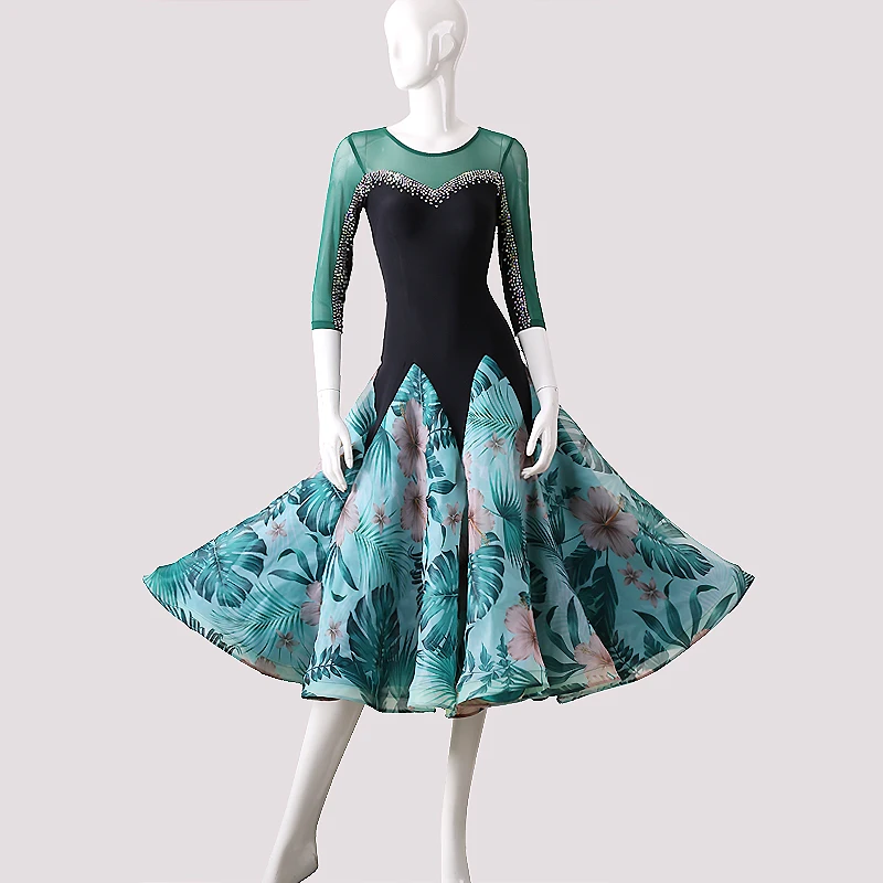 

Ballroom Competition Dance Costume Adult Senior Elegant Standard Ballroom Dancing Dress Customize Profession Waltz Dance Dresses