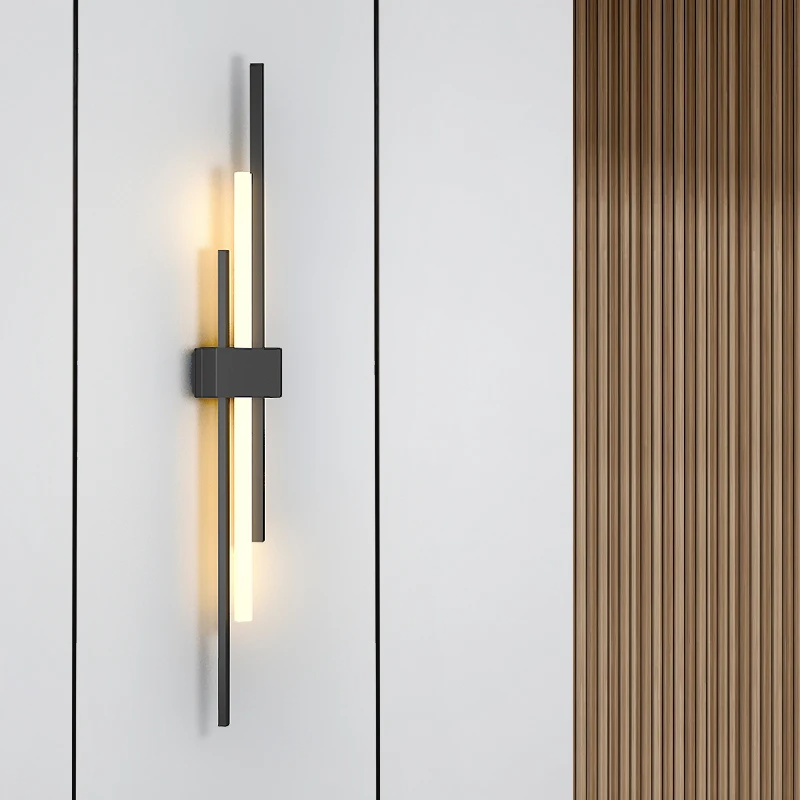 Light Luxury Creative Grille Living Room Sofa TV Background Wall Lamp Strip Minimalist Modern LED Bedroom Bedside Lamp