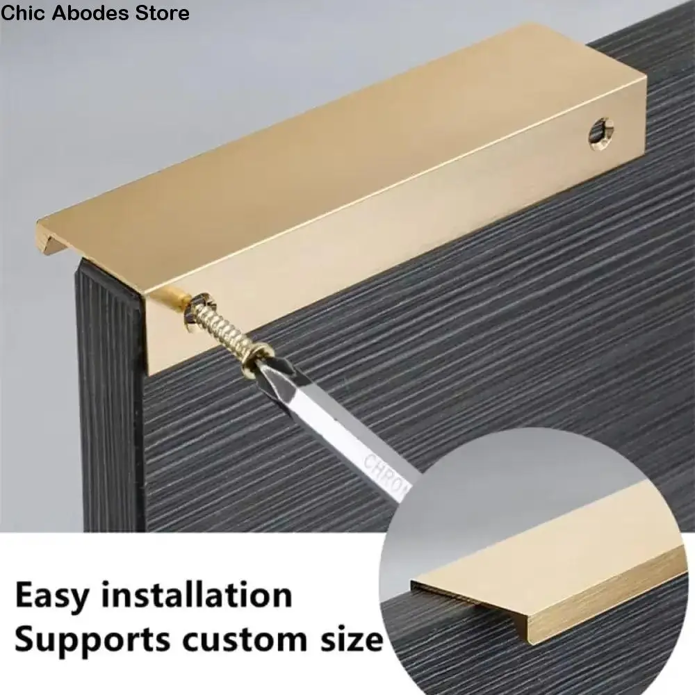 

Aluminum Alloy Hidden Cabinet Pulls Hidden Design Antioxidant Drawer Knobs No Punching Required Resistant To Dirt