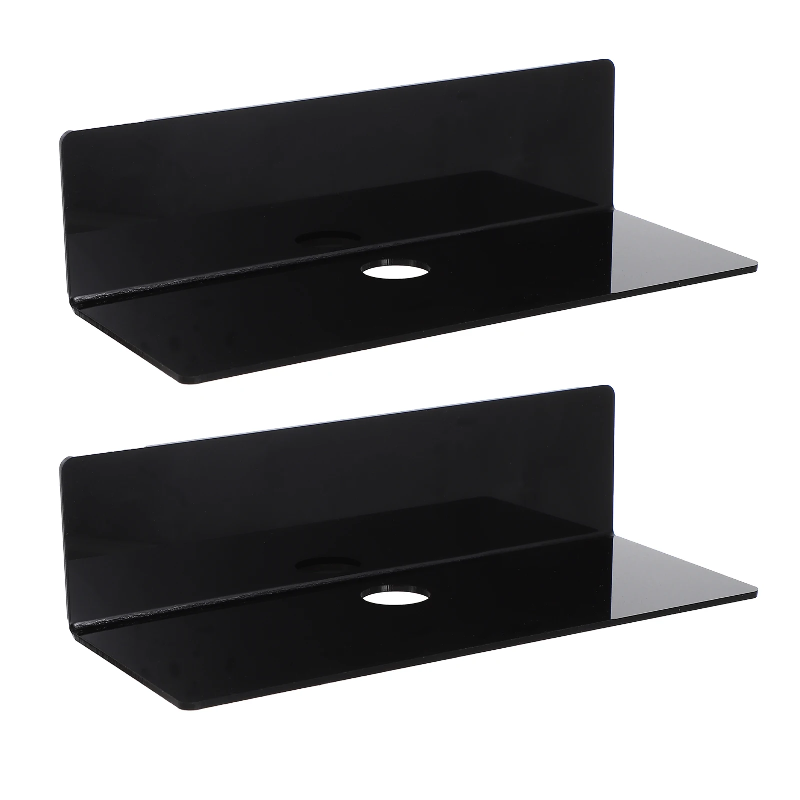 

2Pcs Wall Storage Rack Acrylic Smooth Edge Speaker Holder Shelves Expand Space Bedroom Living Room Bathroom Office Decor