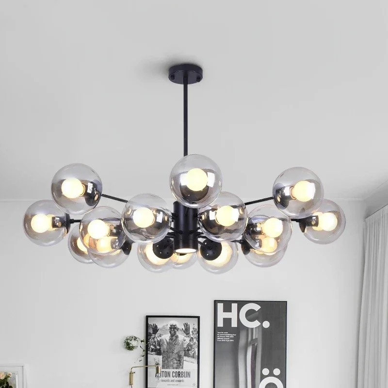 

Modern Chandelier Lighting E27 Nordic Pendant Lamps Lighting for Living Room 16heads Glass Magic Bean Light Home Decoraction