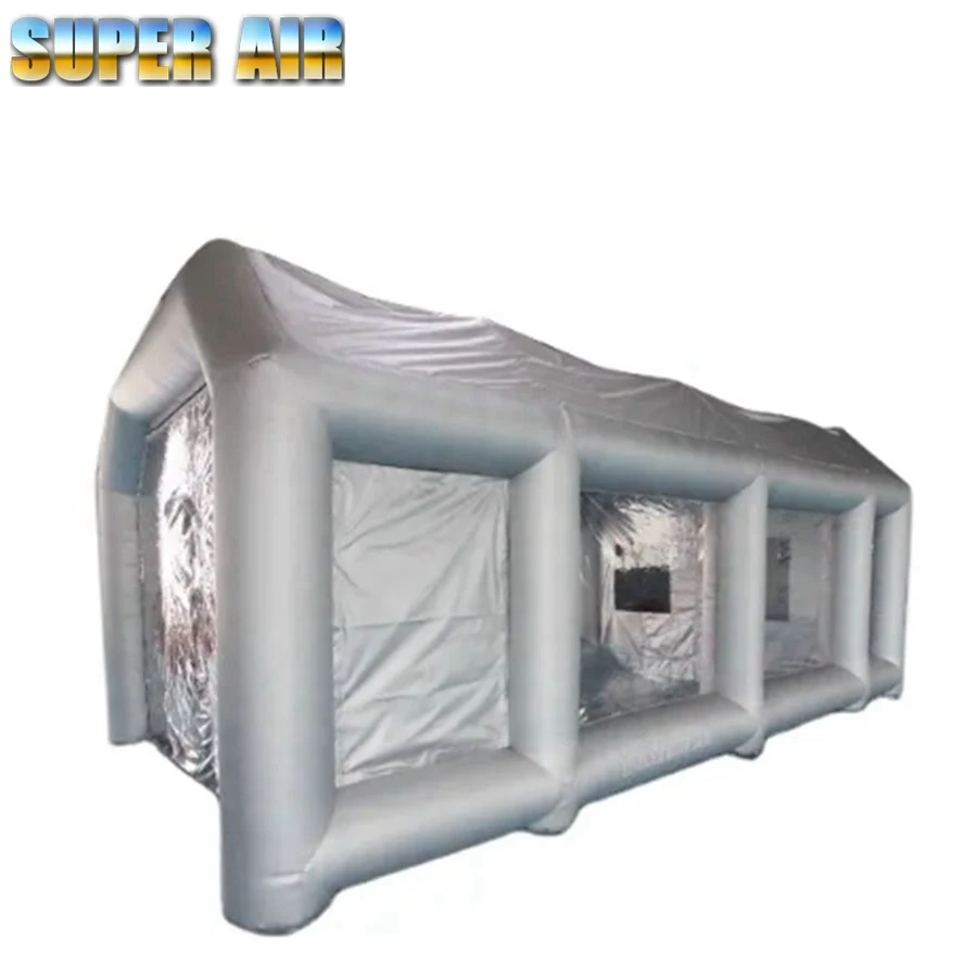 zhixin high quality waterproof seal inflatable paint booth tent for car painting with two air blower