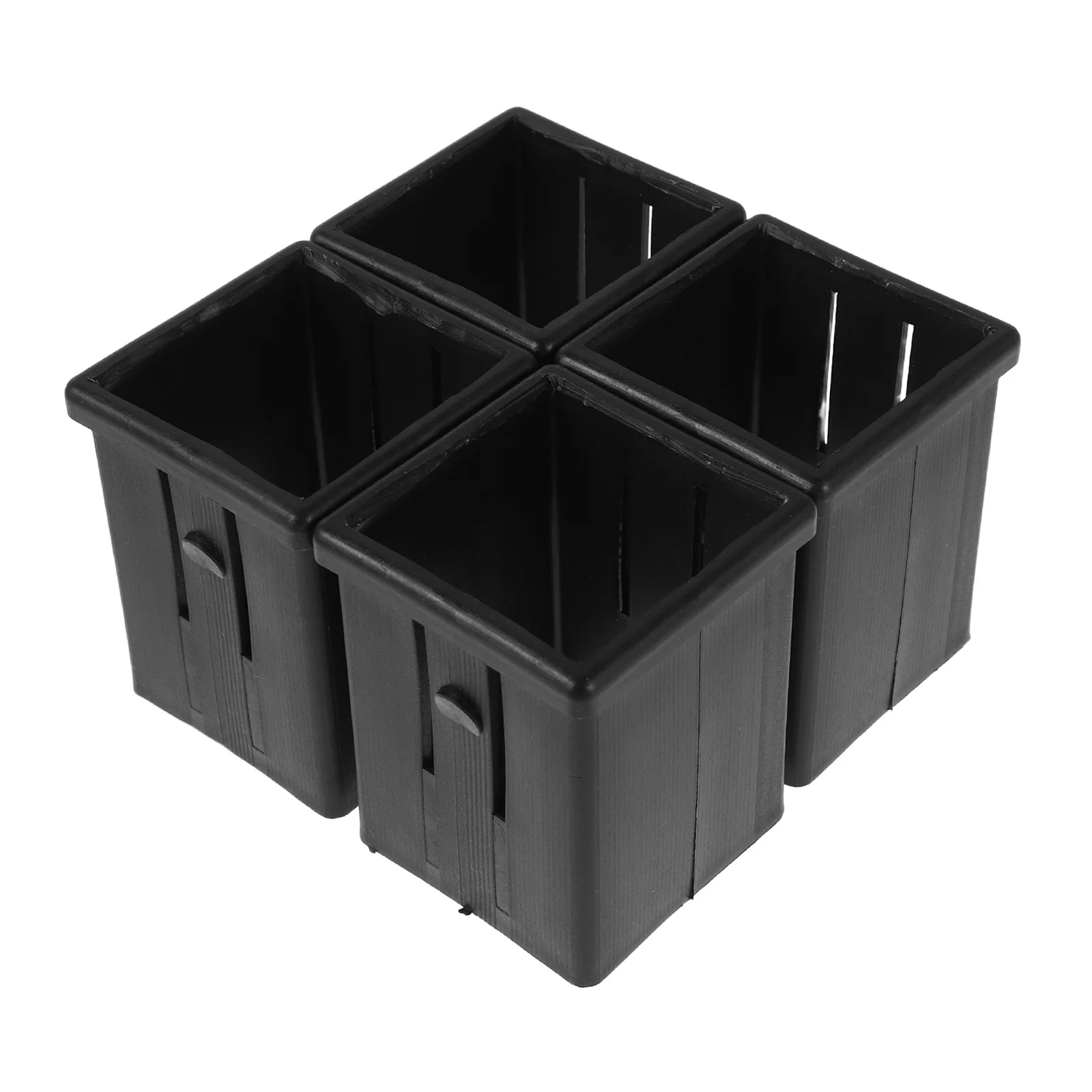 

4Pcs Gym Equipment Square End Caps Durable Lightweight Tubing Insert for Workout Machines Training Accessories Black