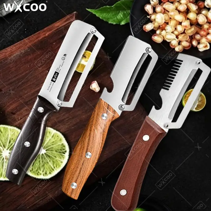 Stainless Steel 3-in-1 Multi-Functional Peeler KItchen Peeler Green Onion Slicer Bottle Opener Peeler for Fruits and Vegetables