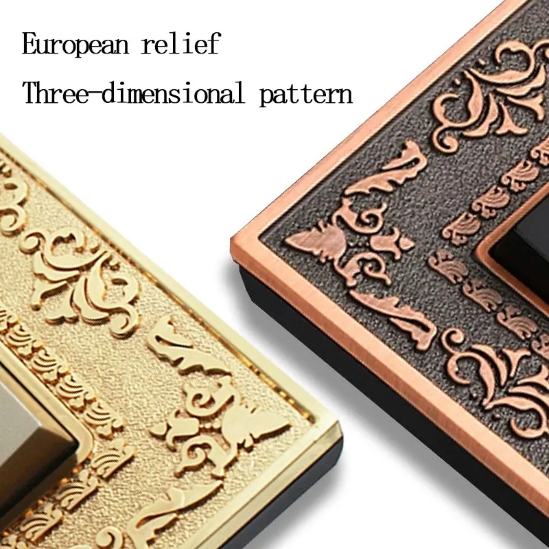 Metallmuster Bronze Retro Universal 86 Typ UK US EU Standard Multifunktions-3/5 Löcher USB Typ-C Ladesteckdose