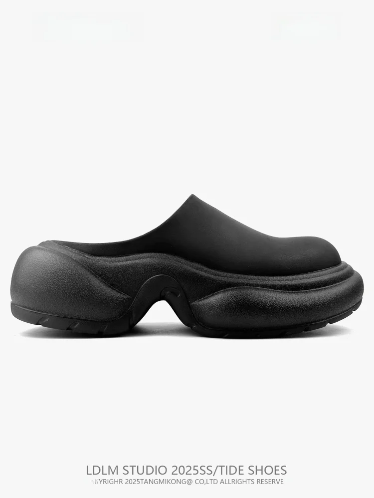 

Romantic 2025 Summer New Men's Thi Bot Slip-On oes Leather Head Cover Lightweight Mules for Outdoor Wear Casual Loers