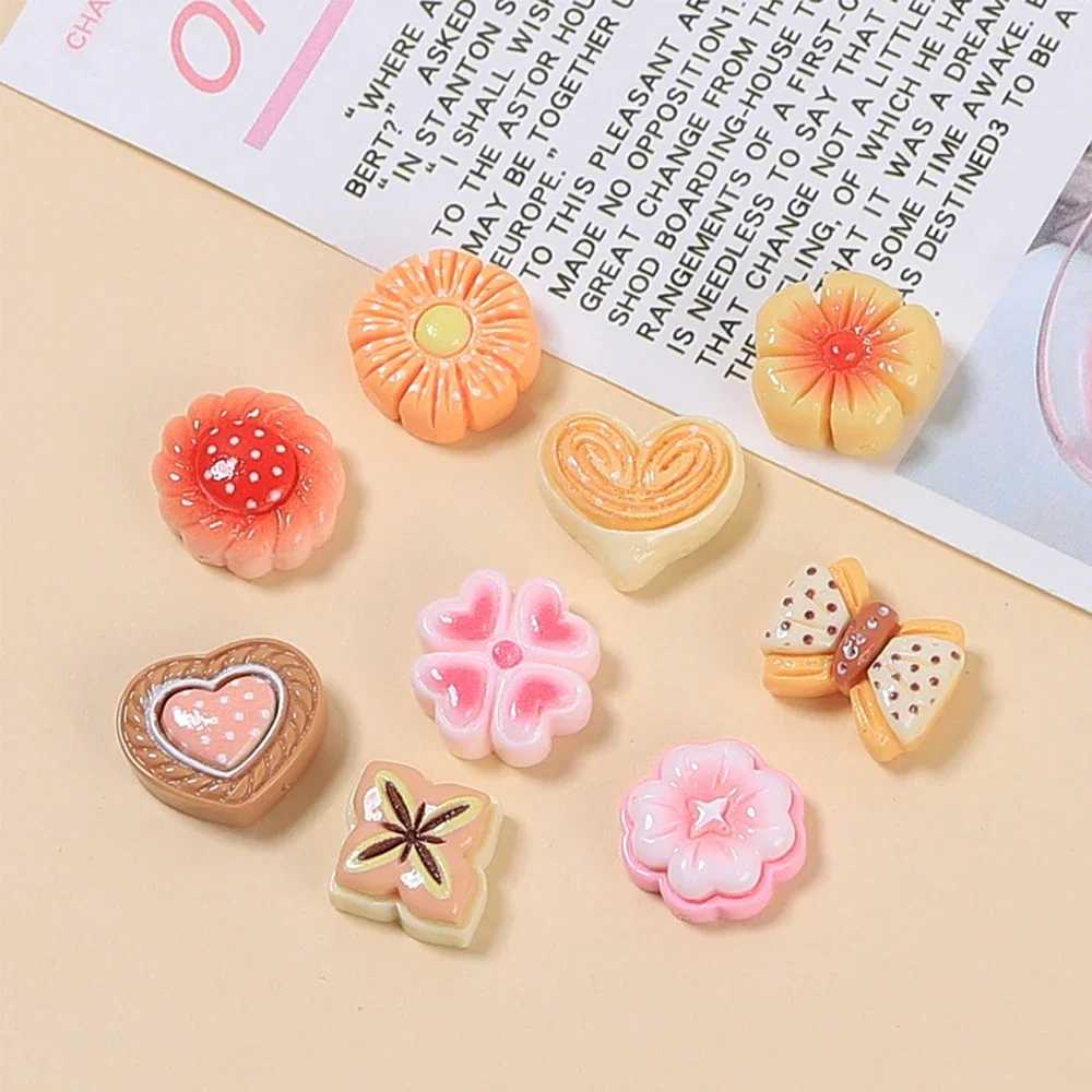 20PCS Shiny Mini Chinese Desserts Miniature Flat Back Resin Cabochons For Hairpin Scrapbooking DIY Home Decor Craft Accessories