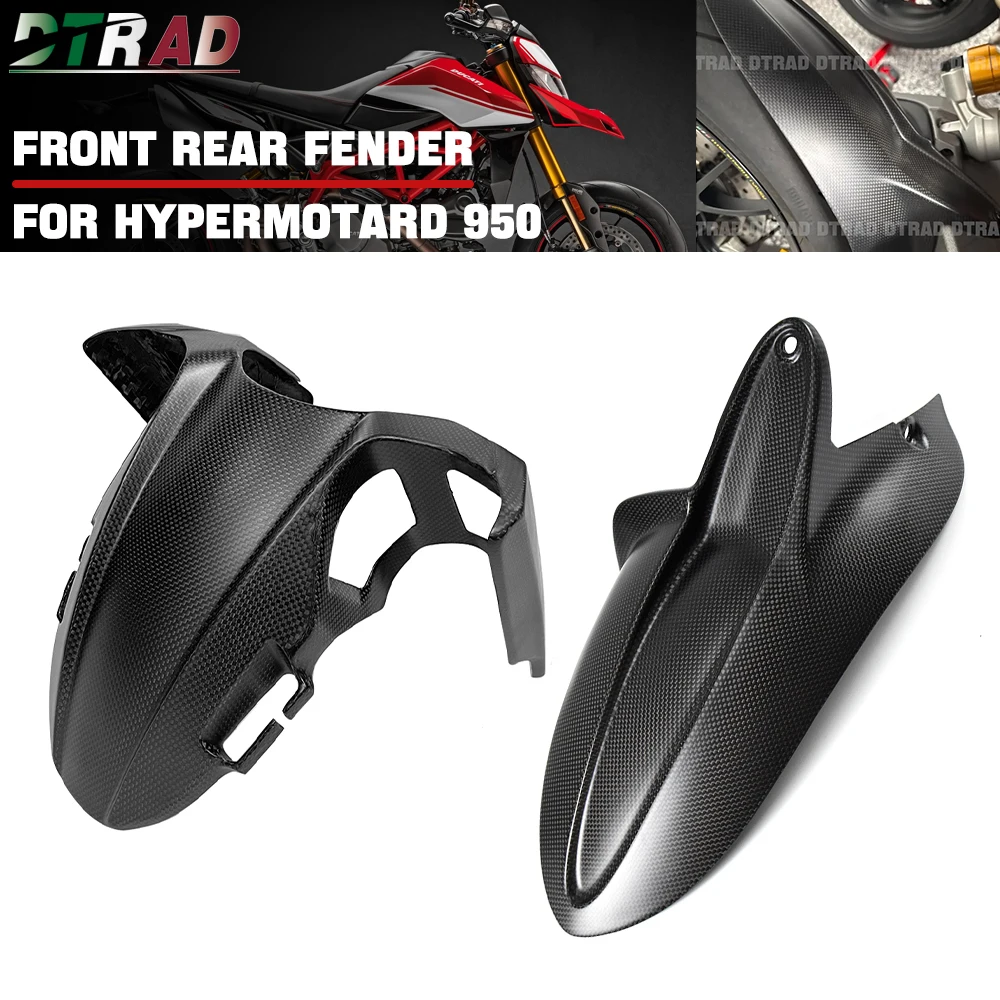 

For DUCATI Hypermotard 950/SP/RVE 2019-2023 2024 Carbon Fiber Front Fender & Rear Hugger Mudguard Motorcycle Fairing Matte