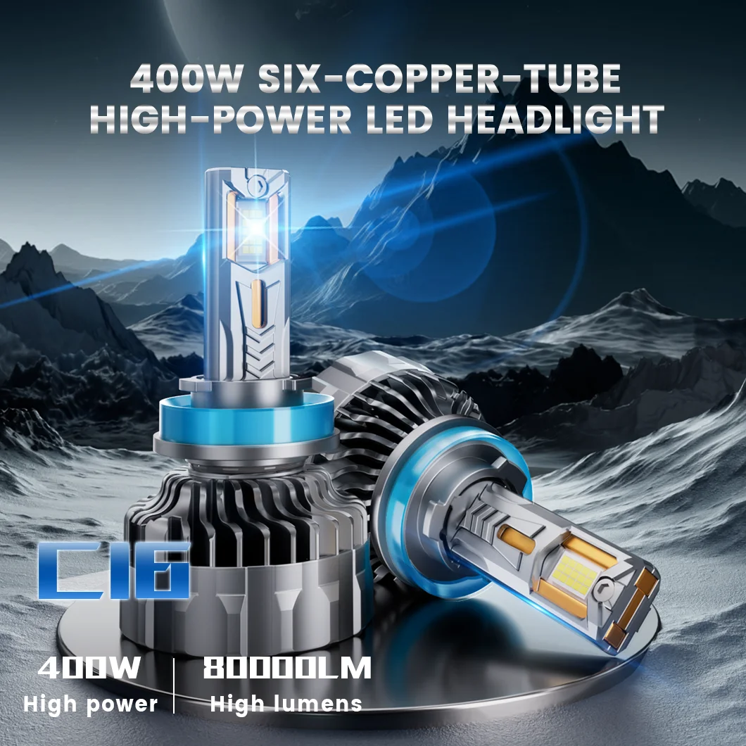 

2Pcs 80000LM H7 Canbus LED Headlight Bulbs 400W 9005 HB3 9006 HB4 H1 H4 H8 H9 H11 Turbo Auto Headlamps 12V 36V Car Lights
