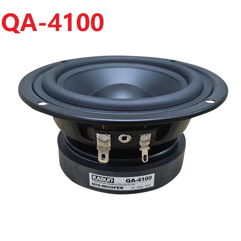 

Original Kasun QA-4100 4'' Home Audio DIY HiFi 3-Way Mid-Range Speaker Unit Black PP Cone 8ohm/80W Fs=65Hz Frame OD=115mm