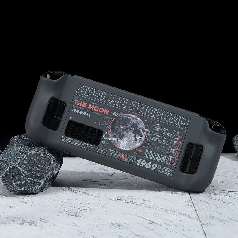 GeekShare حافظة واقية للبخار سطح السفينة قشرة صلبة تبديد الحرارة الغطاء الخلفي لعبة وحدة التحكم الملحقات القمر خطة رمادي