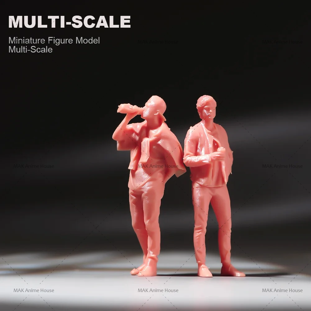 미니어처 1/87 1/64 1/43 1/24 커피 음료를 마시는 유행 소년 그림 인형 페인트 모델 장면 장식 장난감