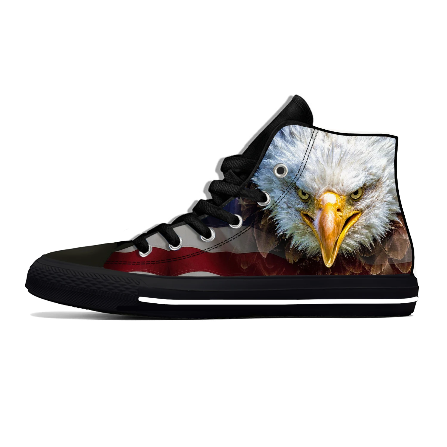 Summer US USA American America Flag Eagle Patriotic High Top Lightweight Casual Shoes Breathable Board Shoes Men Women Sneakers