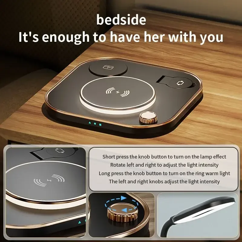 On Line Best Seller 3 in1 Wireless Charger LED Lamp 15W Fast Charging Wireless Phone Charger Stand For iPhone Airpod Apple Watch