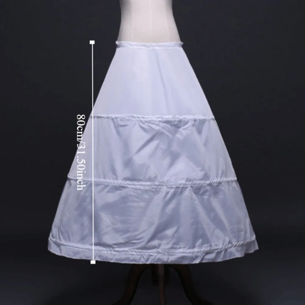نصف زلة 3 الأطواق الزفاف كرينولين ألف خط شكل تنفس الزفاف تنورة أنيقة فستان الزفاف الأبيض بطانة فستان الزفاف #6