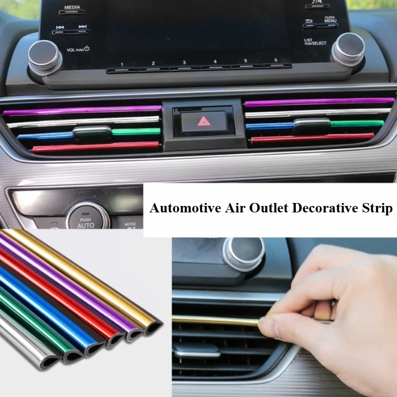 

Automotive Air Conditioning Vent Decorative Strips Interior Supplies Color Strips Bright Electroplating Modification Universal