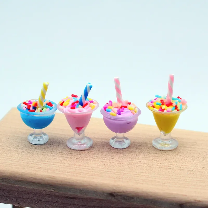 

Dollhouse 1set Mini Ice Cream Creamy Dessert Miniature 1:12 Model Props Food Play Set Scale Crafts Sets Figurines Home Decor