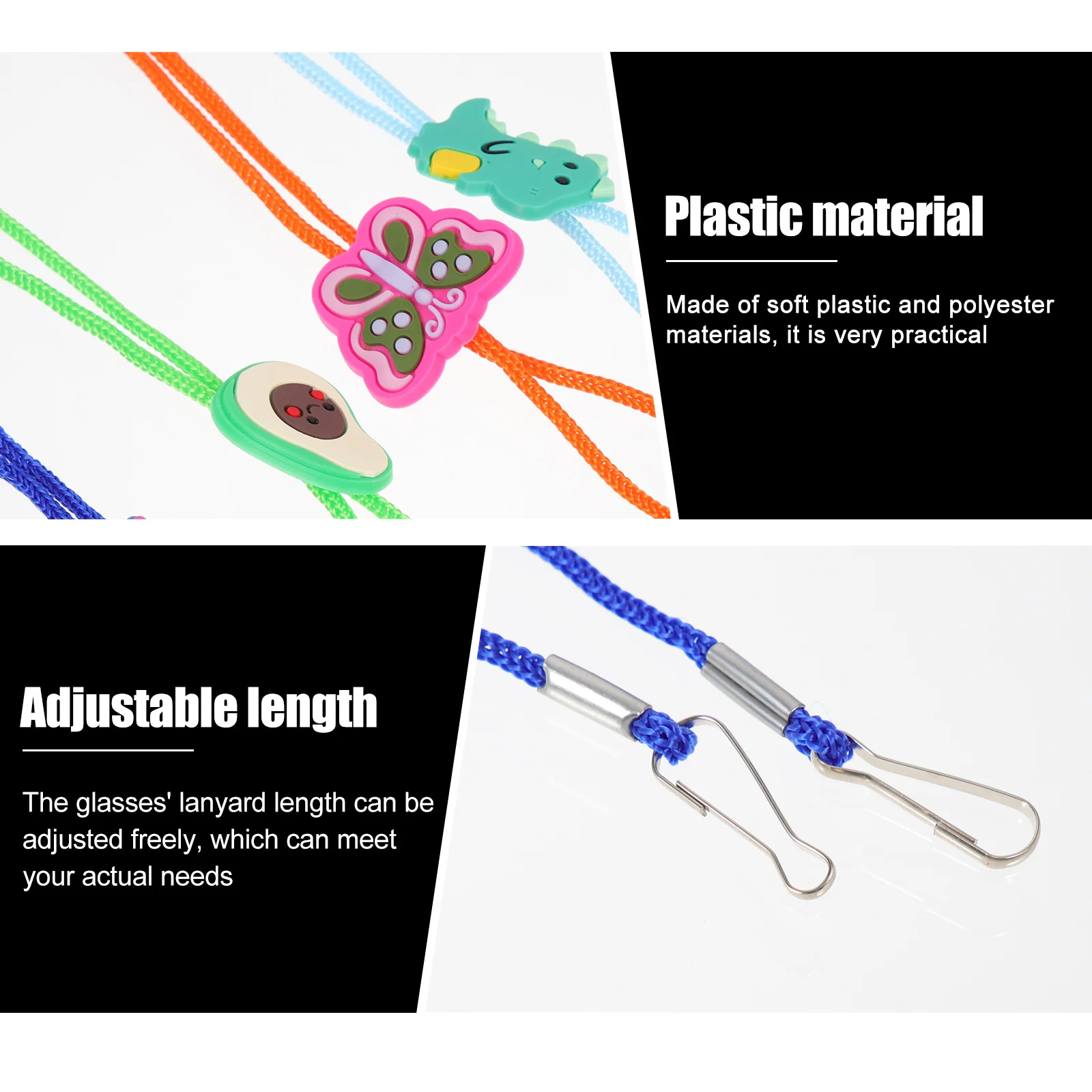 

10pcs Eyeglasses Lanyards For Cartoon Design Adjustable Glasses Straps Mixed Style Lanyards Portable Anti-Lost