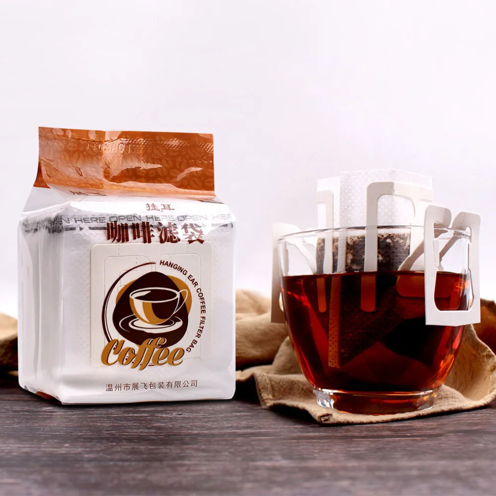 교수형 귀 커피 필터 일회용 드립 커피 가방 붓기 양조 50pcs 커피 그라인더 핸드 커피 메이커 액세서리