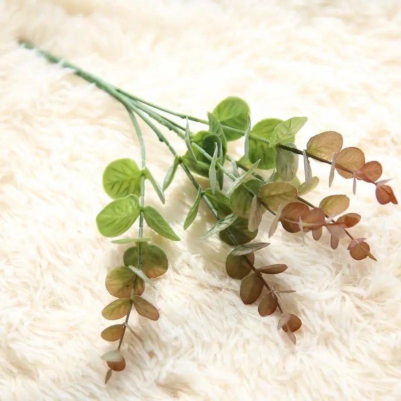 DIY Handmade Plastic Grass Wheat Plant Artificial Bouquet For Home Hotel Party Decoration Eucalyptus Leaves orchid plants